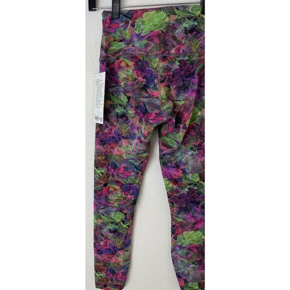 New Lululemon Wunder Train HR Tight 28" DICR Pink Purple Green Leggings Size 6 - Picture 5 of 13